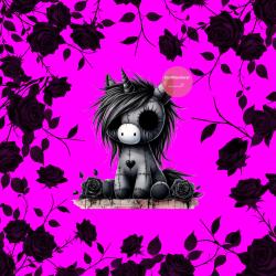 "Lovely" pink Kunstleder 15x15 cm